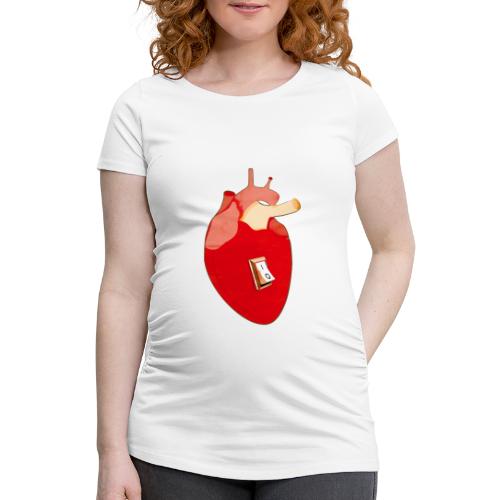 Herz an - Frauen Schwangerschafts-T-Shirt
