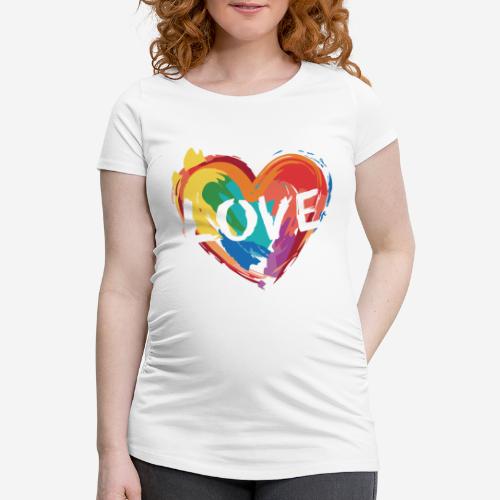 Liebesherz - Frauen Schwangerschafts-T-Shirt