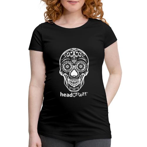 Skull & Logo white - Frauen Schwangerschafts-T-Shirt
