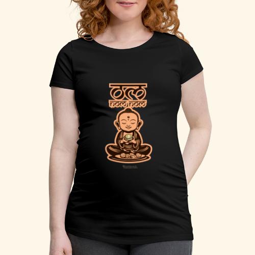 Om Nom Nom Buddha mit Keks - Frauen Schwangerschafts-T-Shirt