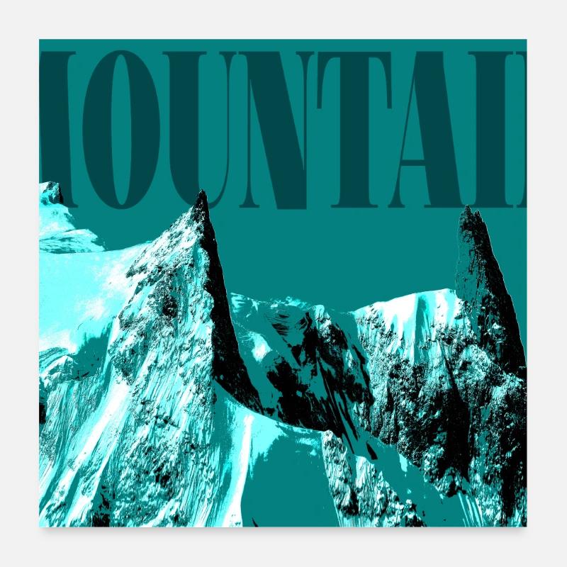 Abstrakter eisiger Berg Poster 60x60 cm