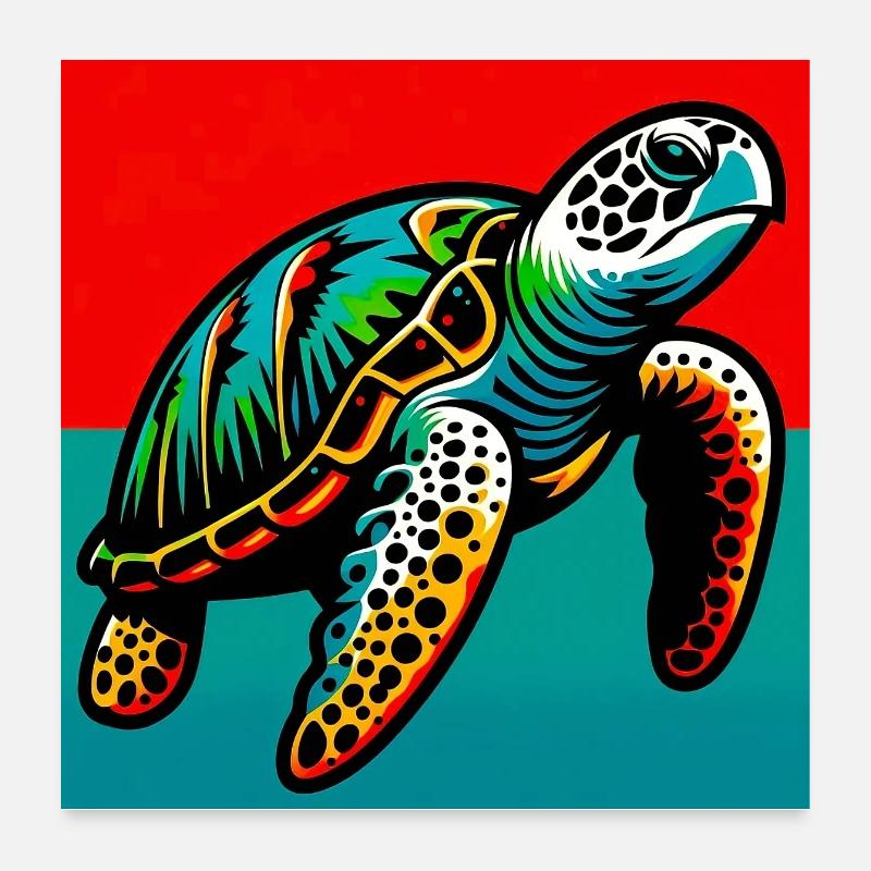 tortue Poster 60 x 60 cm
