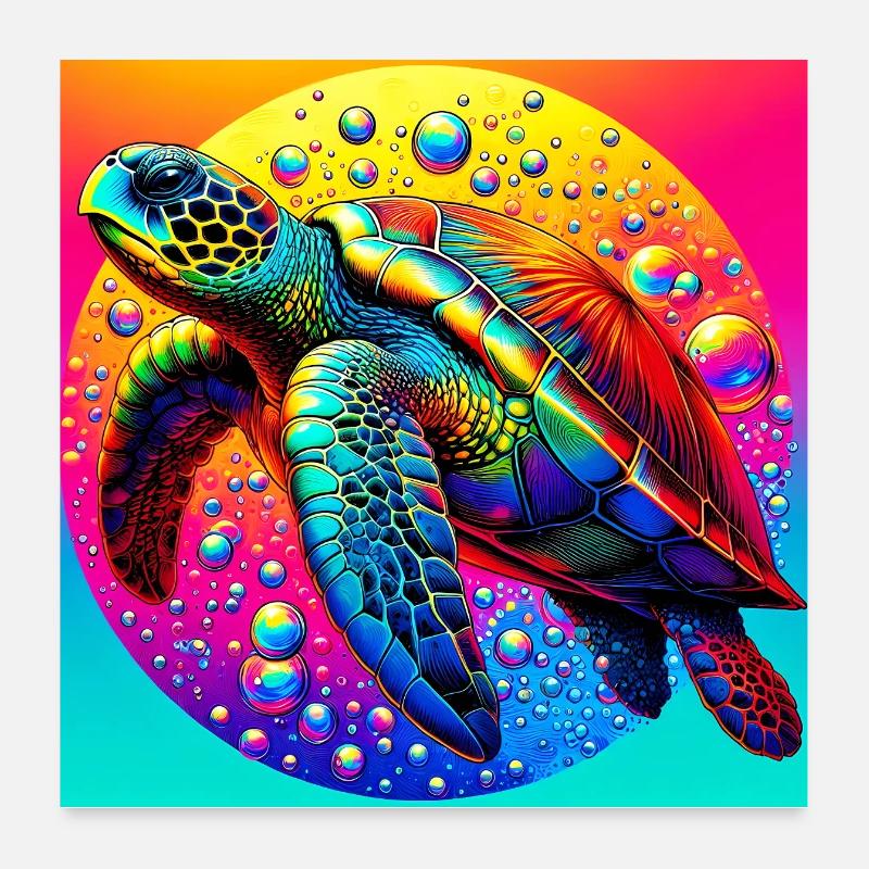 tortue Poster 60 x 60 cm