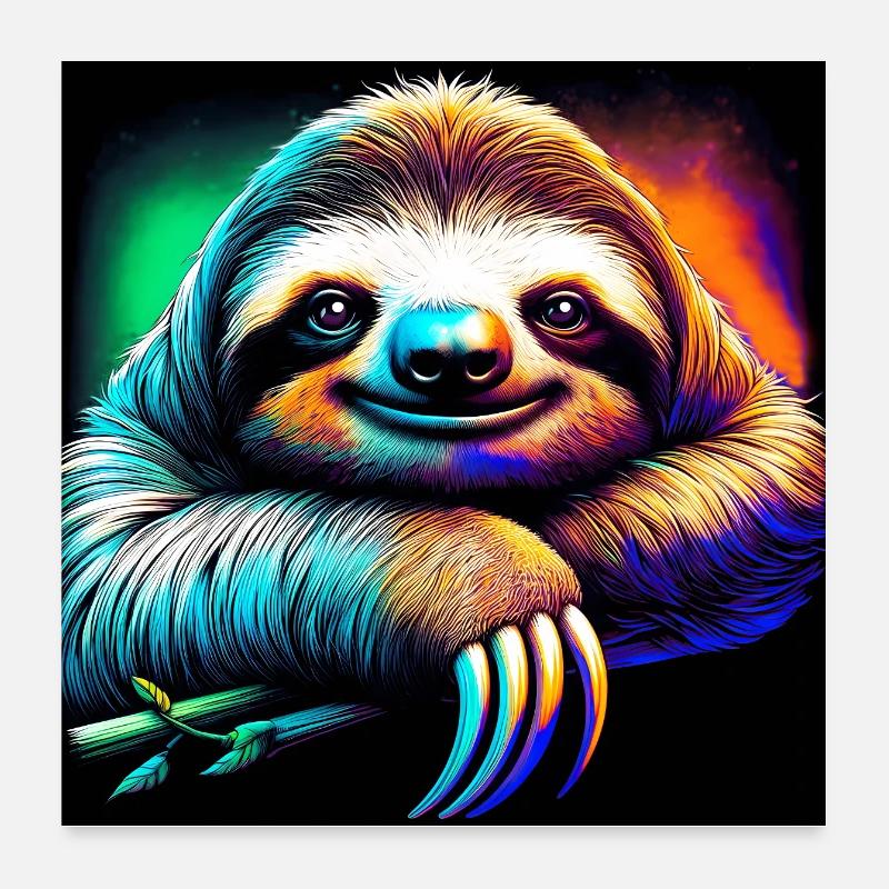 sloth Poster 24" x 24" (60x60 cm)