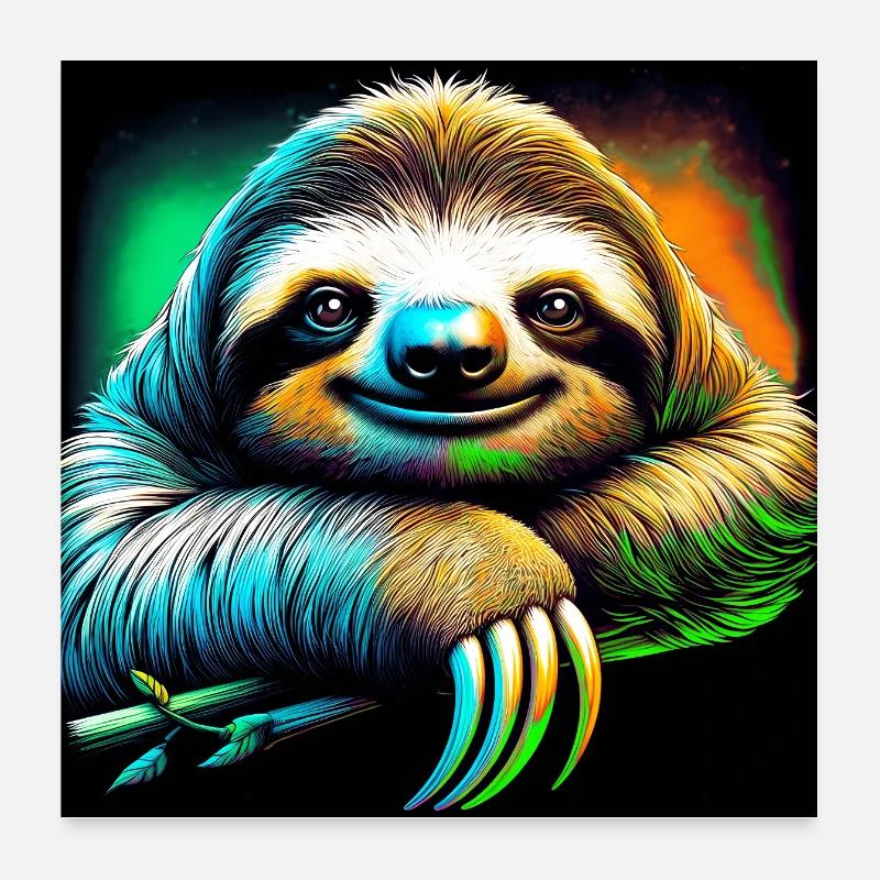 sloth Poster 24" x 24" (60x60 cm)