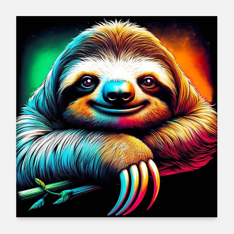 sloth Poster 24" x 24" (60x60 cm)