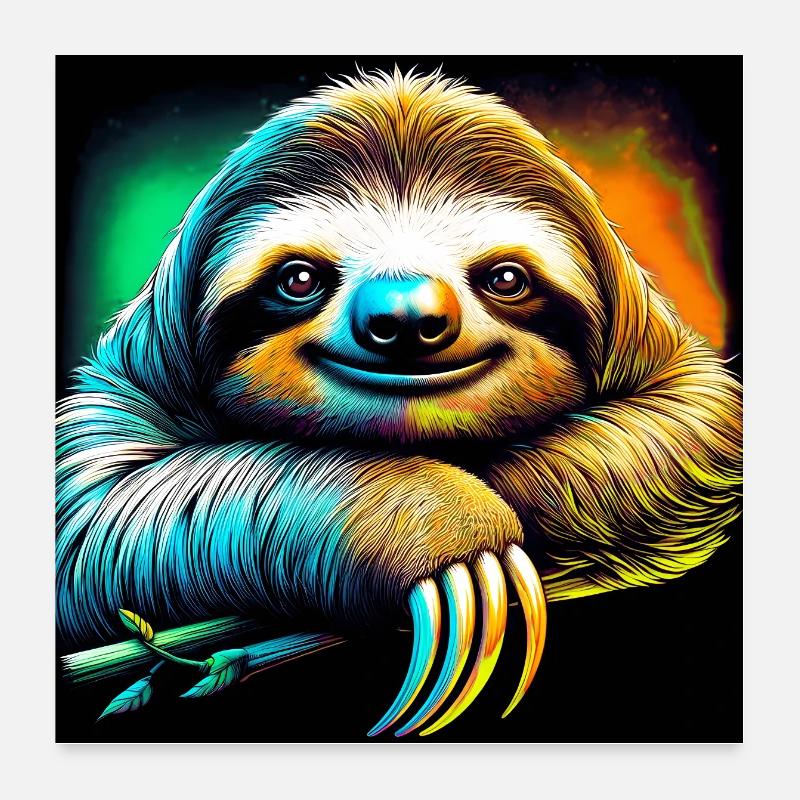 Faultier Poster 60x60 cm