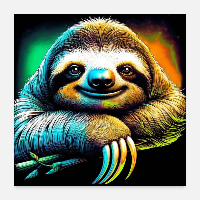 sloth Poster 24" x 24" (60x60 cm)
