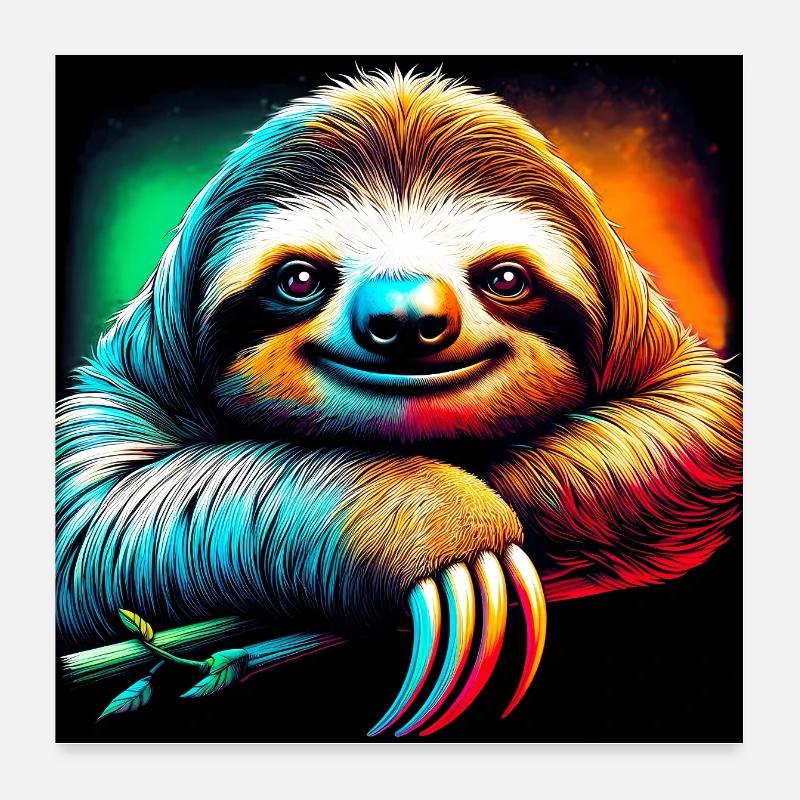 Faultier Poster 60x60 cm