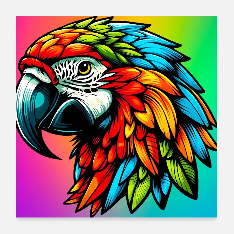 perroquet Poster 60 x 60 cm