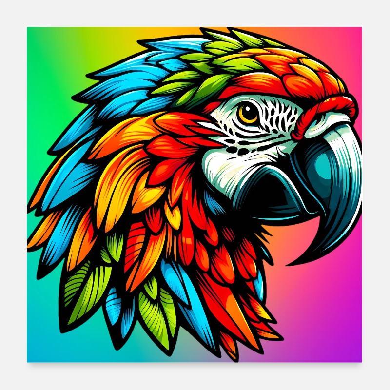 perroquet Poster 60 x 60 cm
