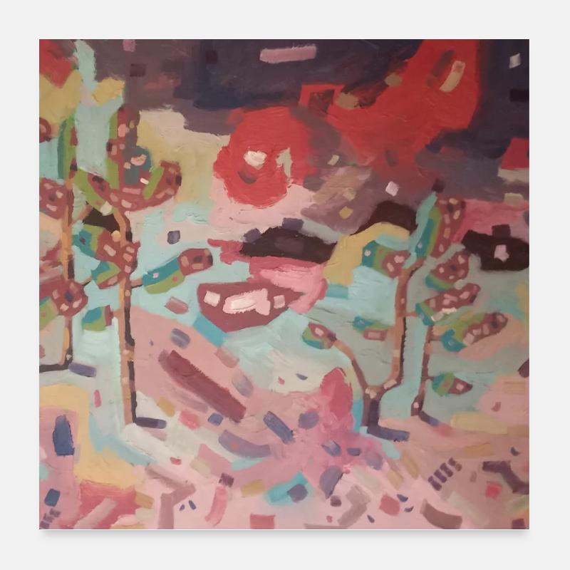 Jardin abstrait des couleurs Poster 60 x 60 cm
