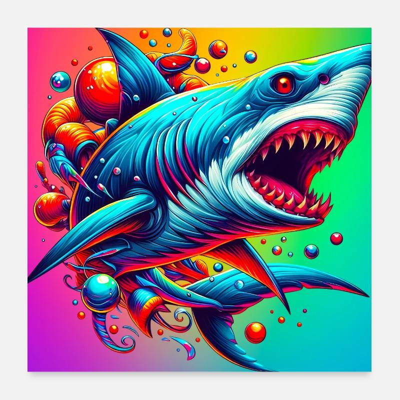 Requin Poster 60 x 60 cm