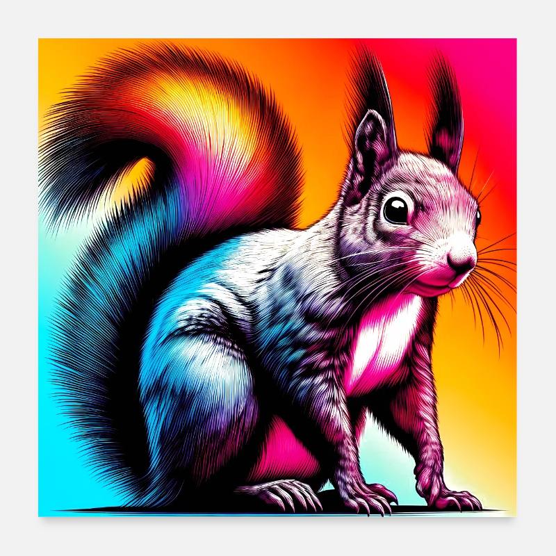 écureuil Poster 60 x 60 cm