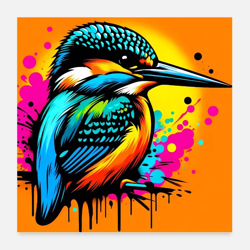 Eisvogel Poster 60x60 cm