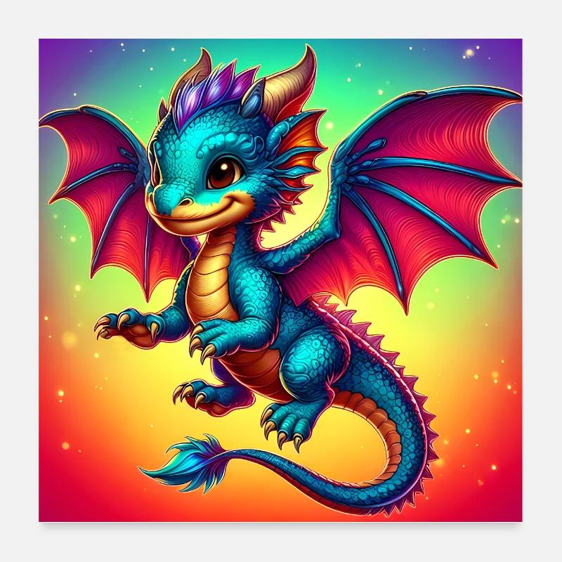 Drache Poster 60x60 cm