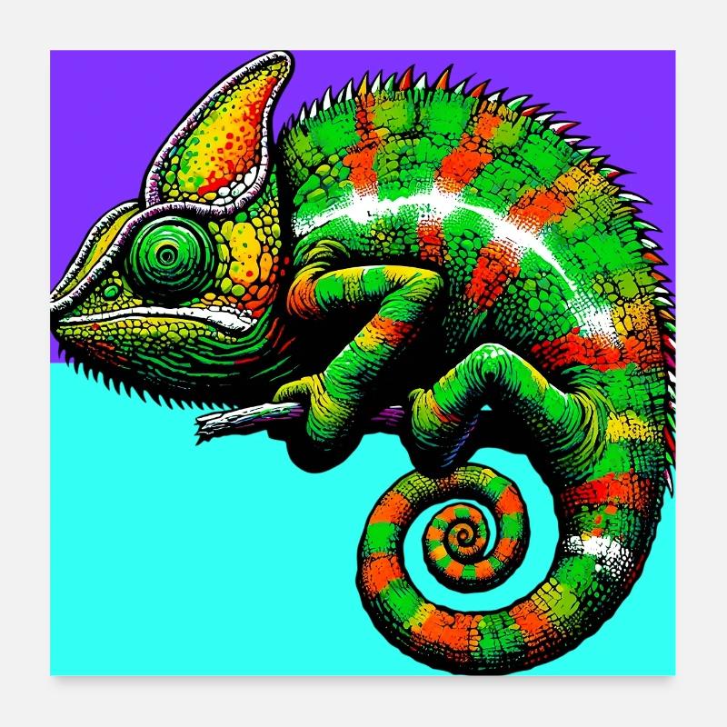 caméléon Poster 60 x 60 cm