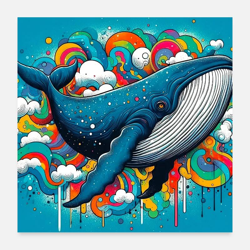 whale Poster 24" x 24" (60x60 cm)