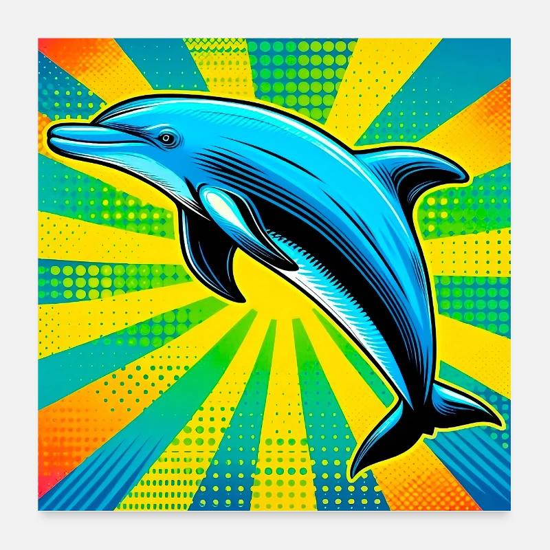 dolphin Poster 24" x 24" (60x60 cm)