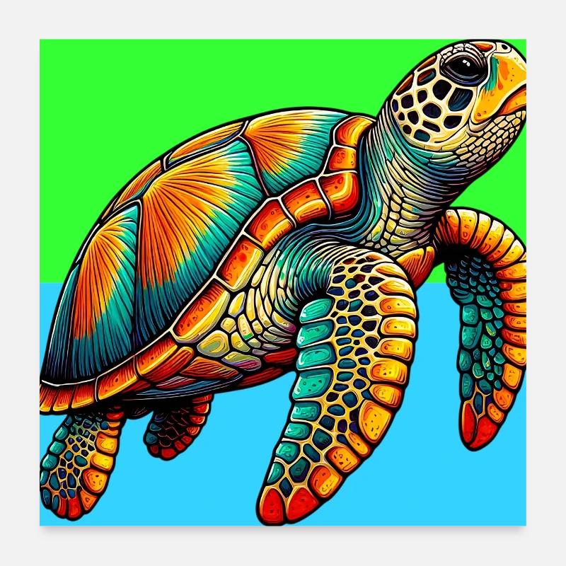 turtle Poster 24" x 24" (60x60 cm)