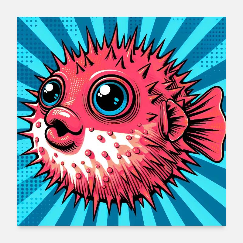 Kugelfisch Poster 60x60 cm