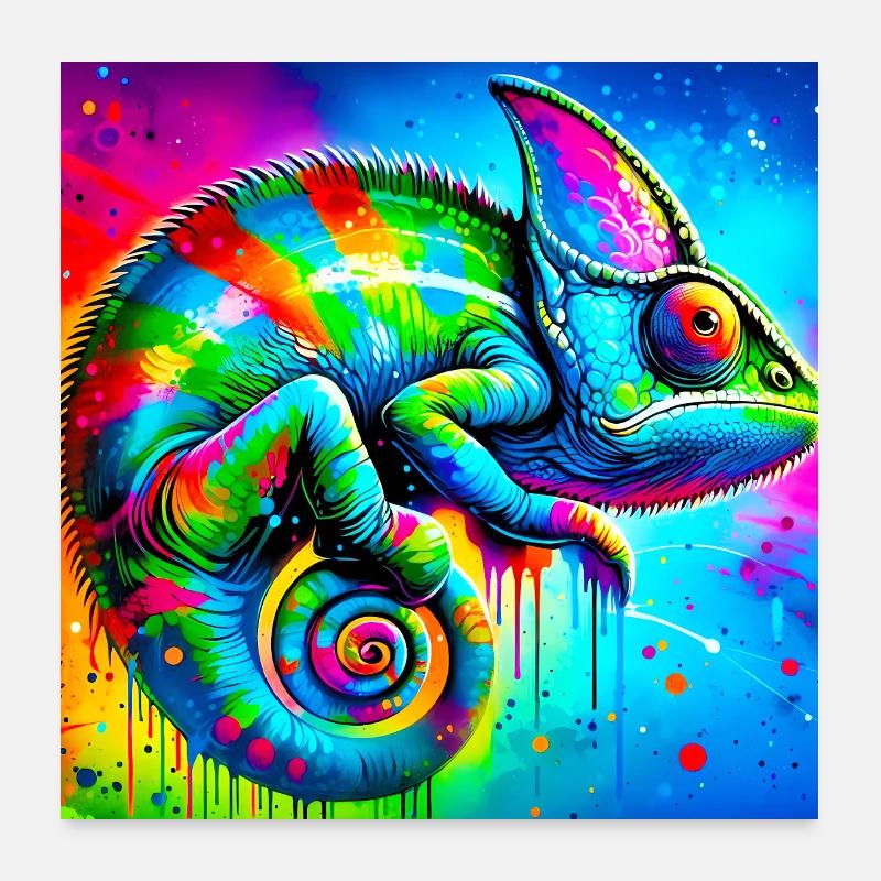 caméléon Poster 60 x 60 cm