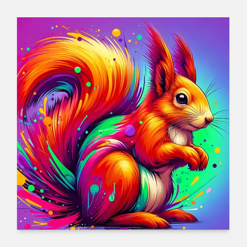 écureuil Poster 60 x 60 cm