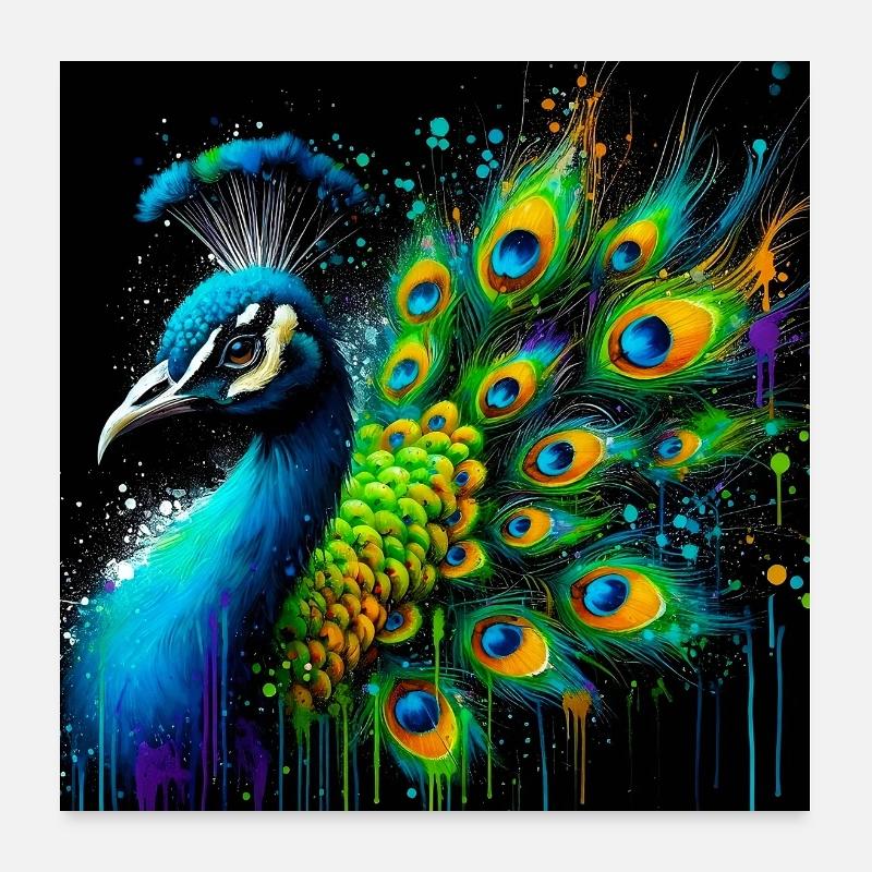 Pfau Poster 60x60 cm