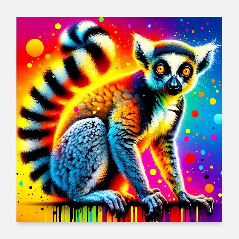Lemur Poster 24" x 24" (60x60 cm)