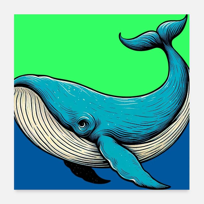 whale Poster 24" x 24" (60x60 cm)