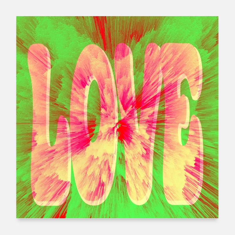 J’adore le tie dye néon Poster 60 x 60 cm