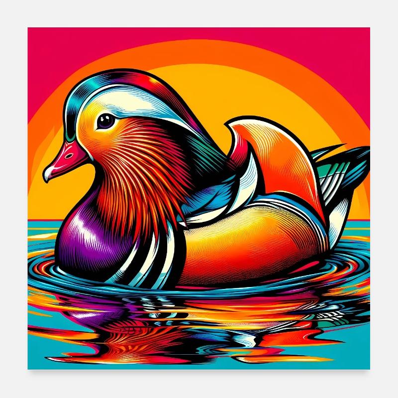 Mandarin duck Poster 24" x 24" (60x60 cm)