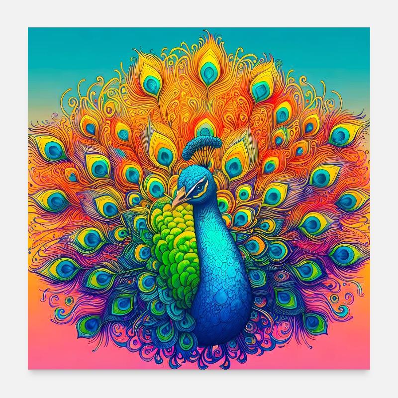 Pfau Poster 60x60 cm