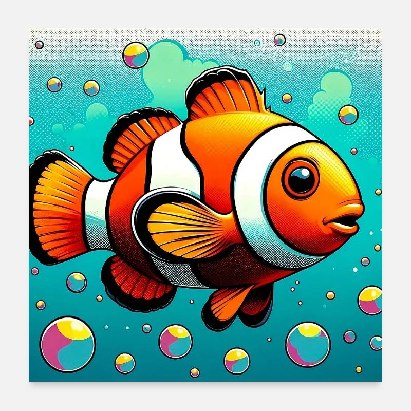 Poisson-clown Poster 60 x 60 cm