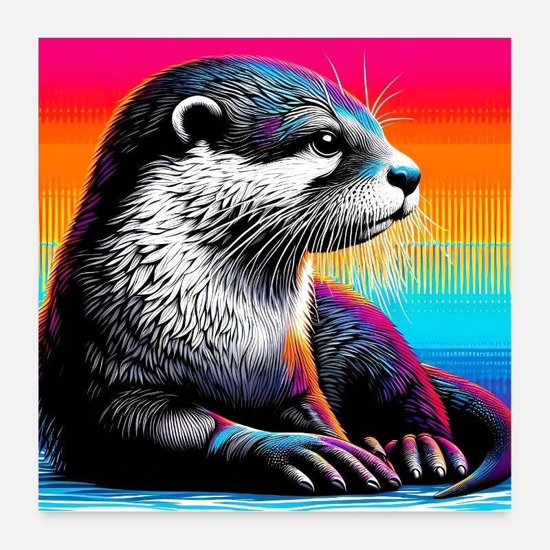 loutre Poster 60 x 60 cm