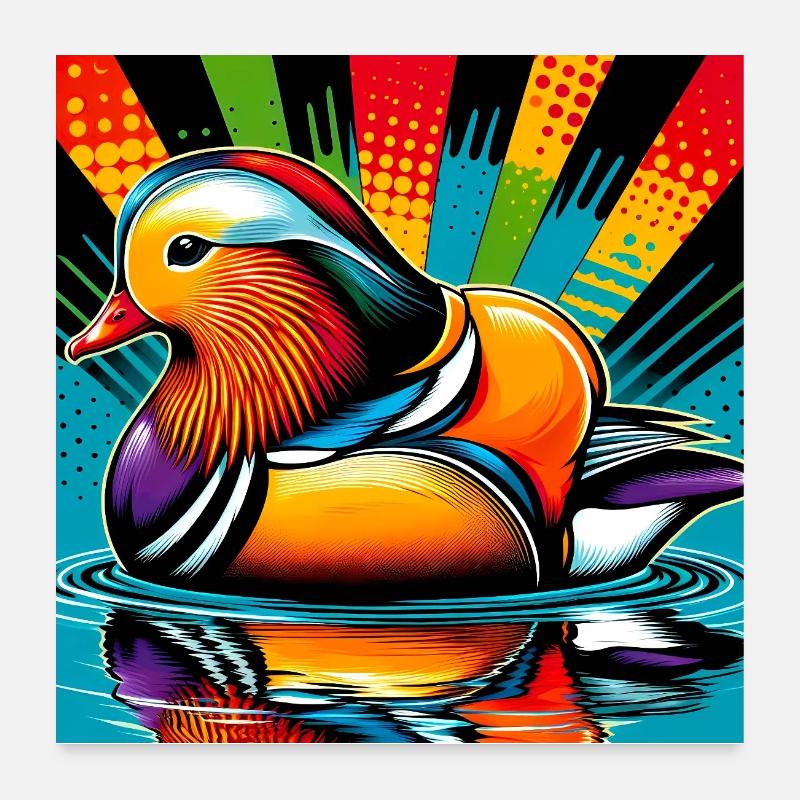 Canard mandarin Poster 60 x 60 cm
