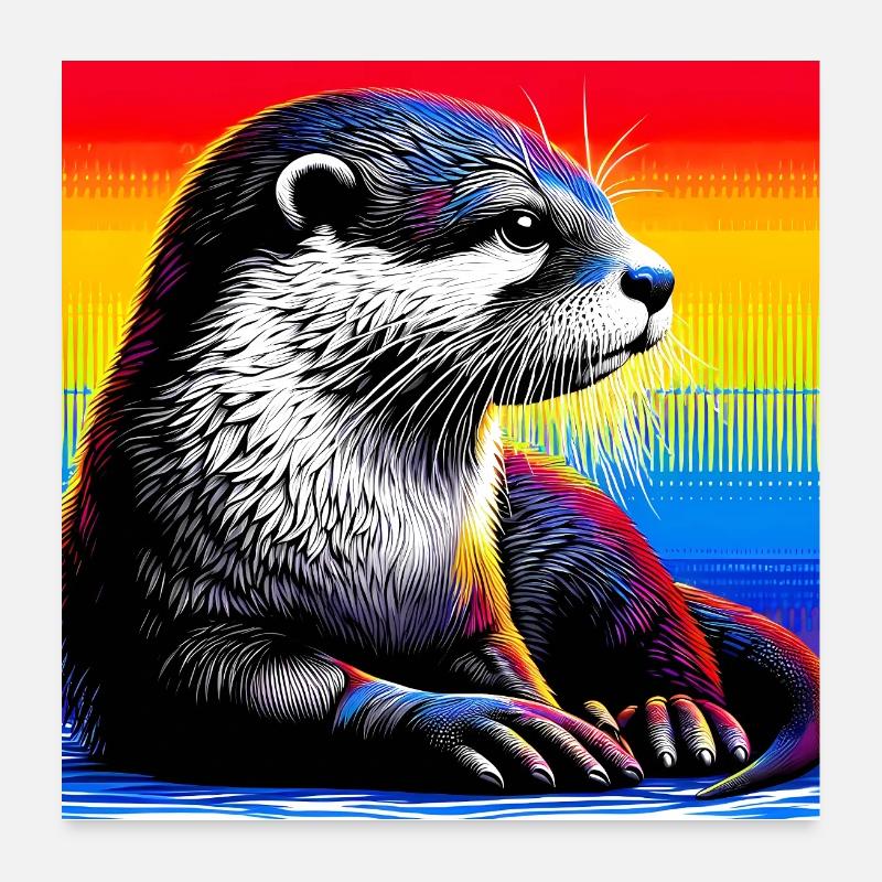 loutre Poster 60 x 60 cm