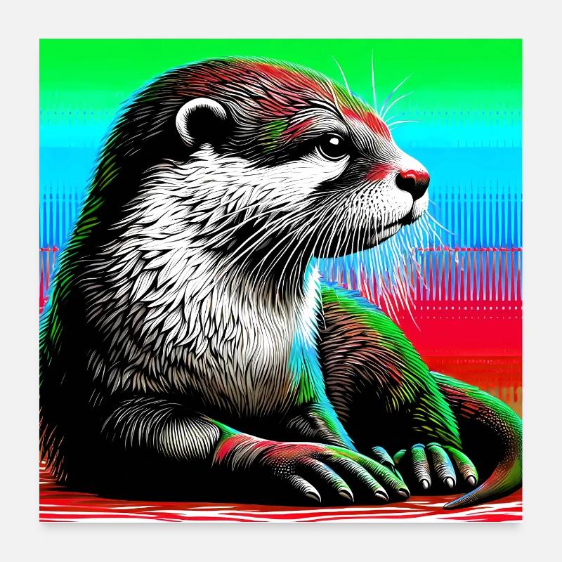loutre Poster 60 x 60 cm