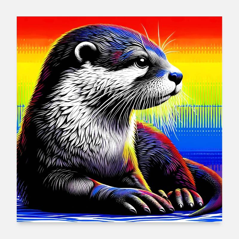 loutre Poster 60 x 60 cm