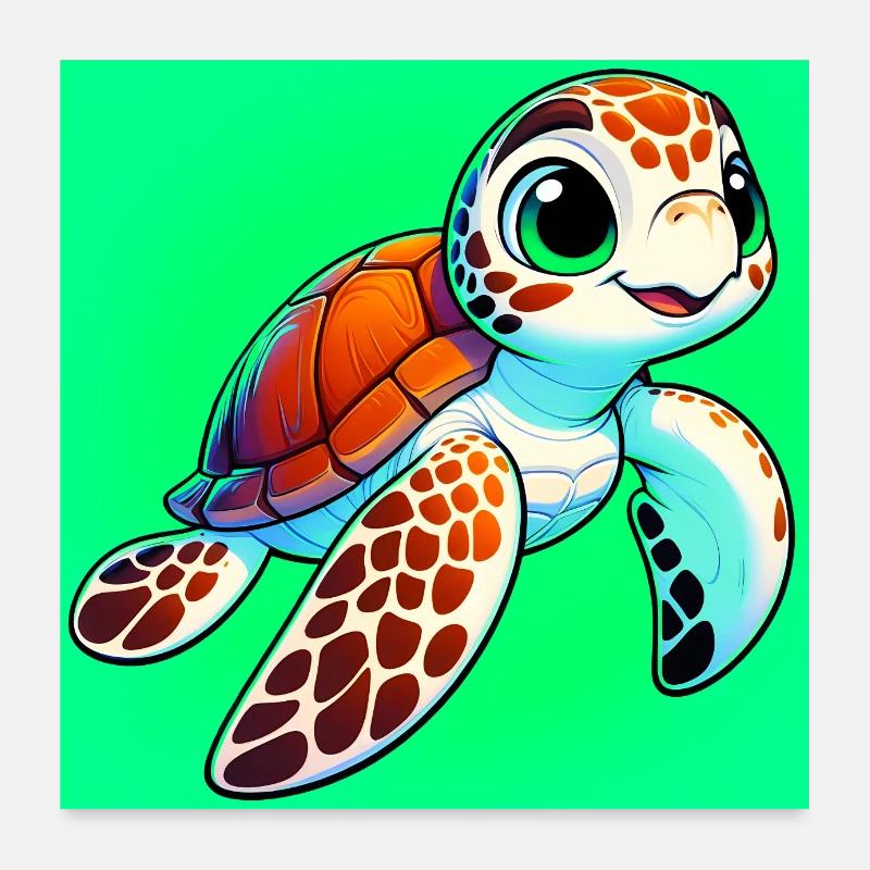 turtle Poster 24" x 24" (60x60 cm)