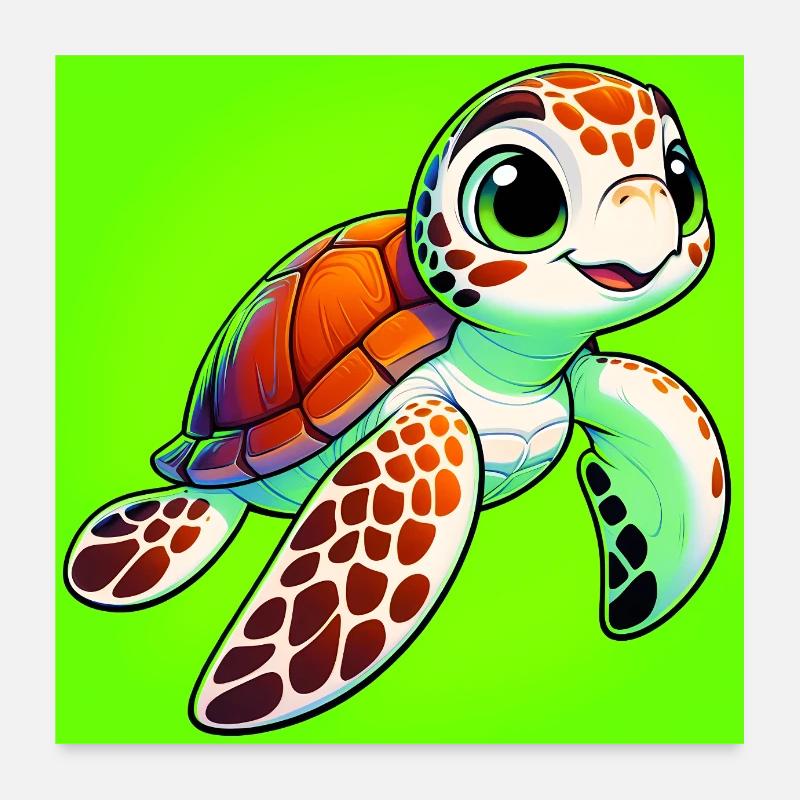 turtle Poster 24" x 24" (60x60 cm)