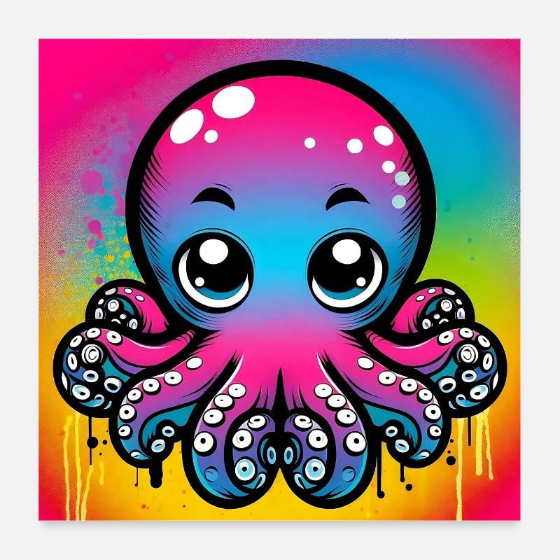 Krake Poster 60x60 cm