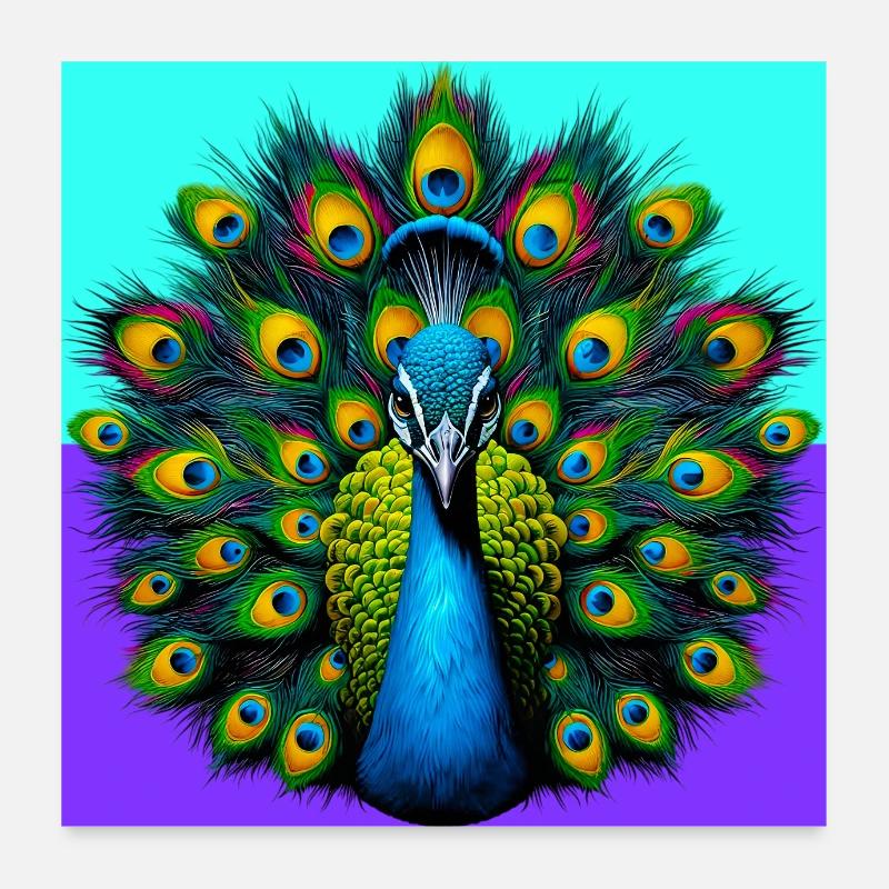 peacock Poster 24" x 24" (60x60 cm)