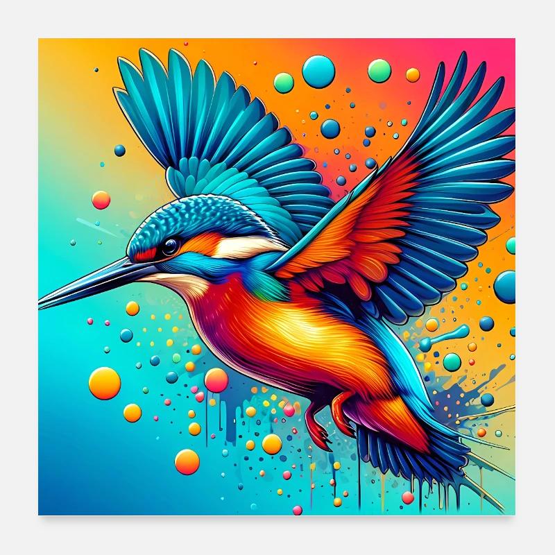 Eisvogel Poster 60x60 cm