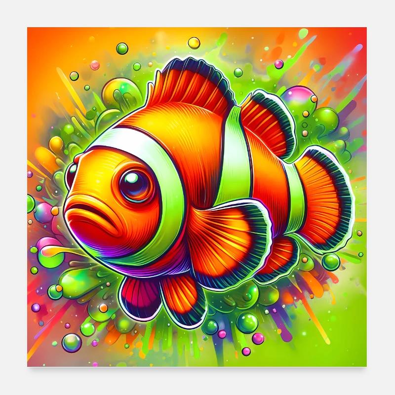 Clownfish Poster 24" x 24" (60x60 cm)