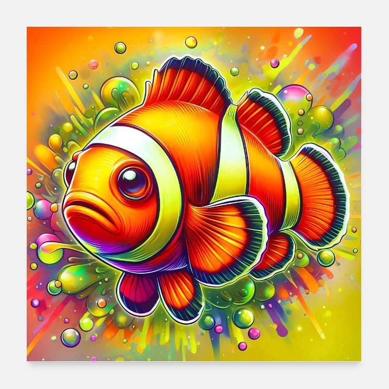 Clownfish Poster 24" x 24" (60x60 cm)