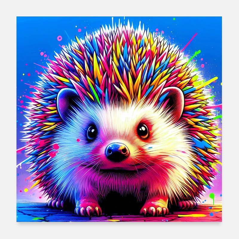 hedgehog Poster 24" x 24" (60x60 cm)