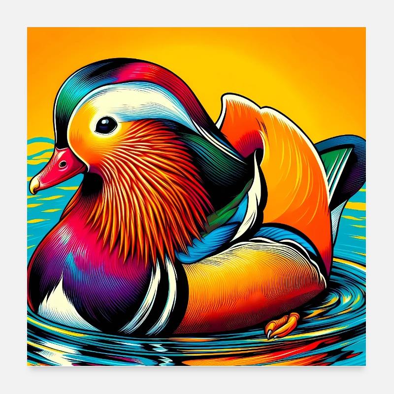 Canard mandarin Poster 60 x 60 cm