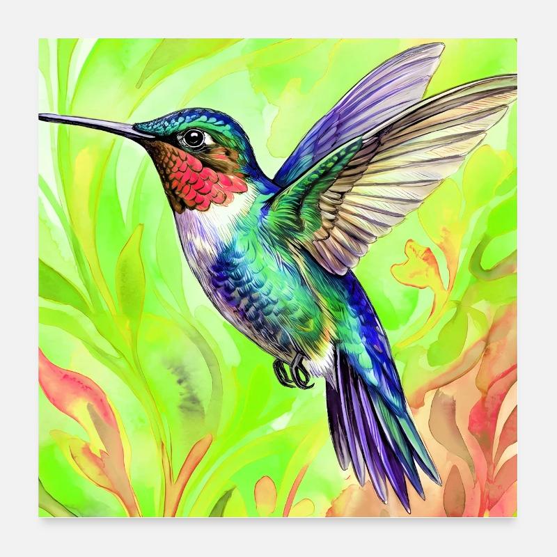 colibri Poster 60 x 60 cm