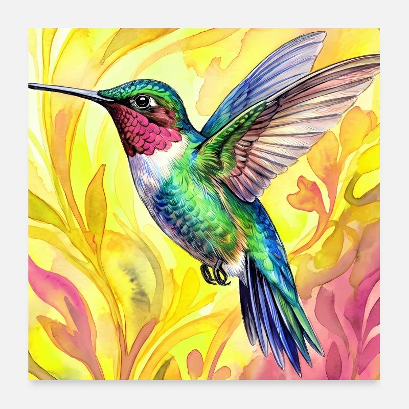 colibri Poster 60 x 60 cm